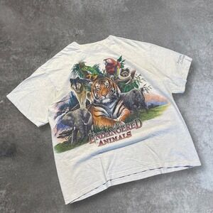 Vintage Endangered Animals T-shirt Habitat Premium USA Made‎ Graphic Tee